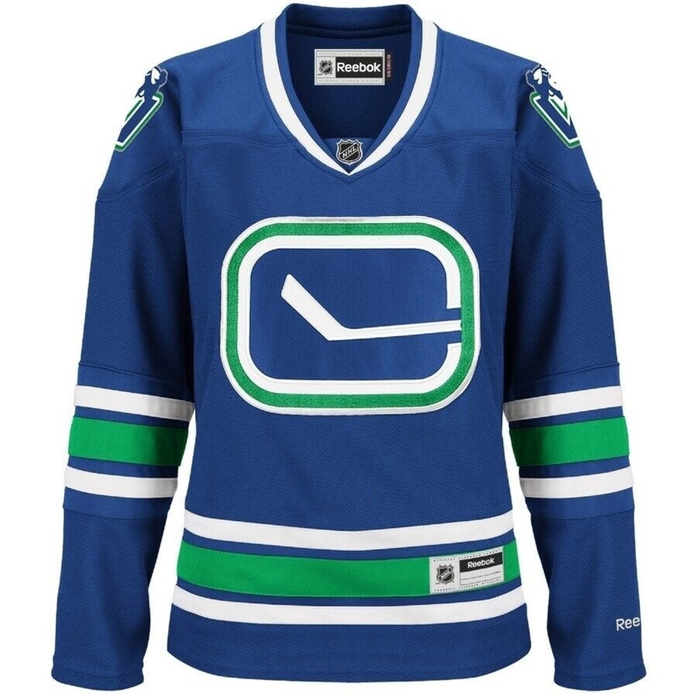 Vancouver Canucks NHL Reebok Blue Premier Alternate Jersey Women's LARGE - Picture 2 of 15